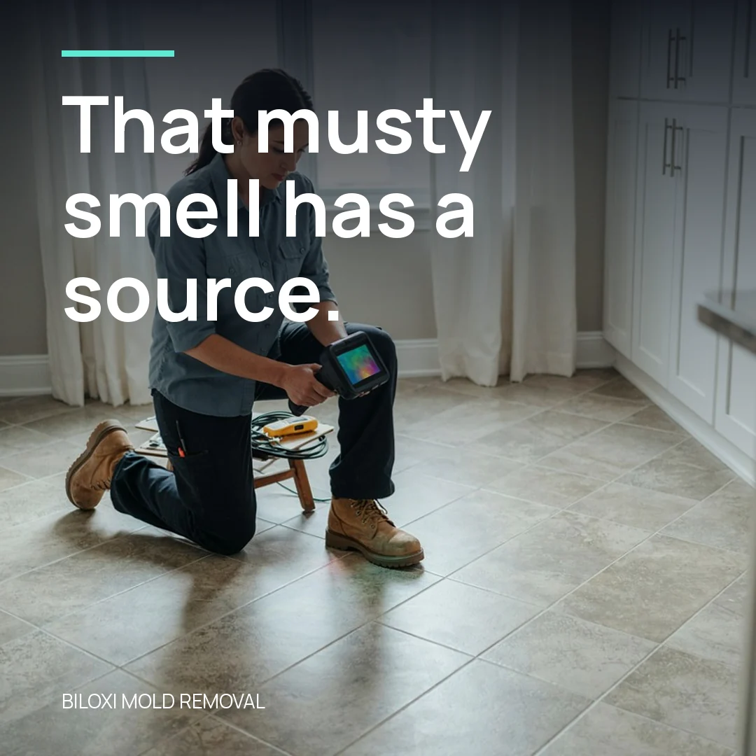 That musty smell has a source.